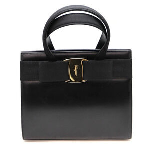 Salvatore Ferragamo Bag Vara Ribbon Handbag Shoulder Leather Black